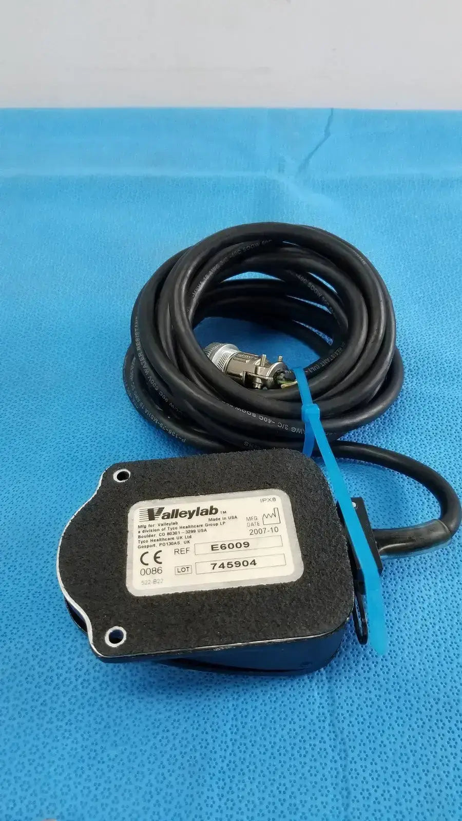 Valleylab E6009 Bipolar Footswitch Foot Pedal IPX8 Long Cable 3-Pin