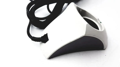 White and black geometric charging cradle with coiled black cable for Verathon 0570-0155 bladderscan charging use