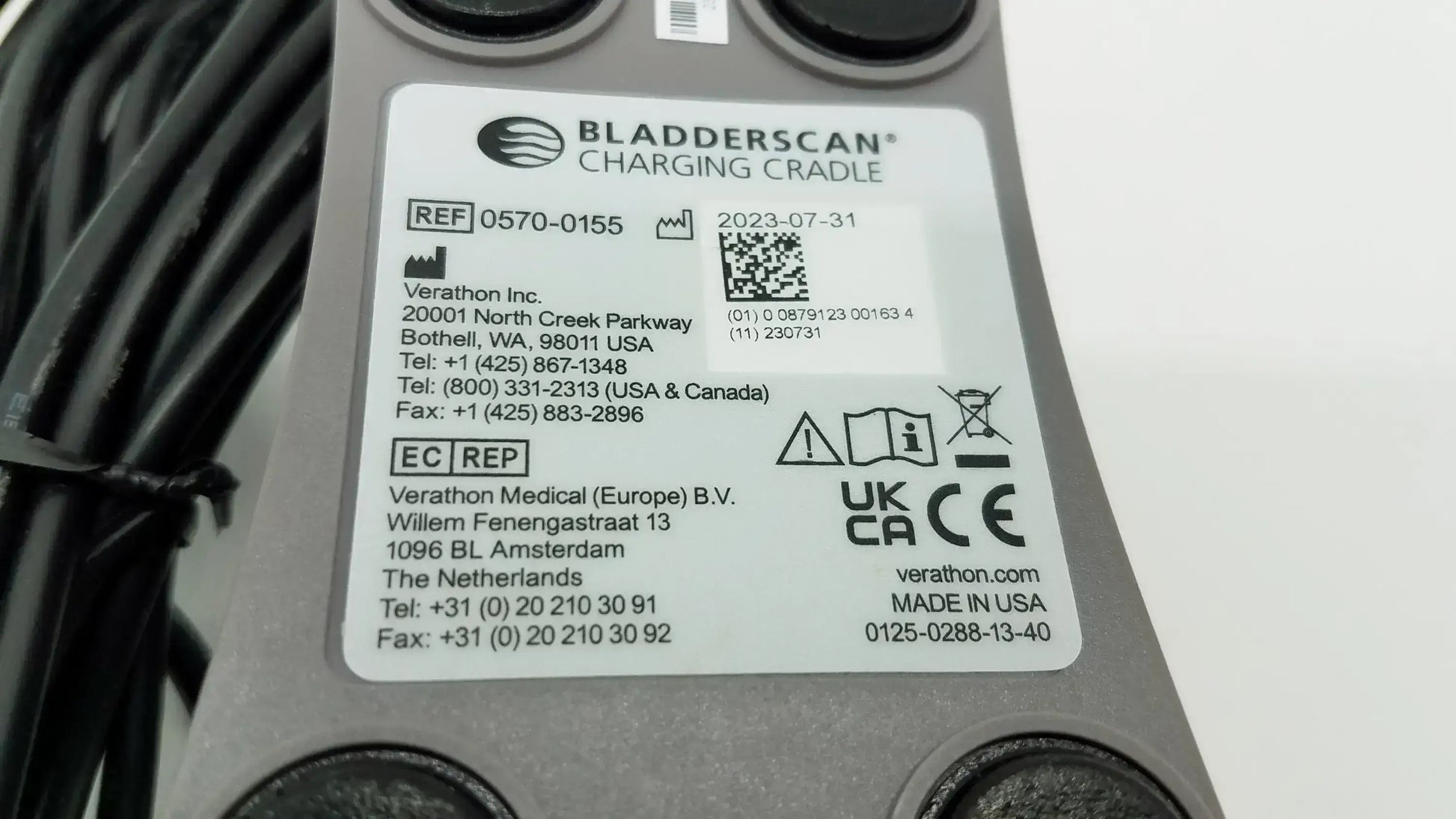 Verathon BladderScan 0570-0155 Charging Cradle With Power Supply
