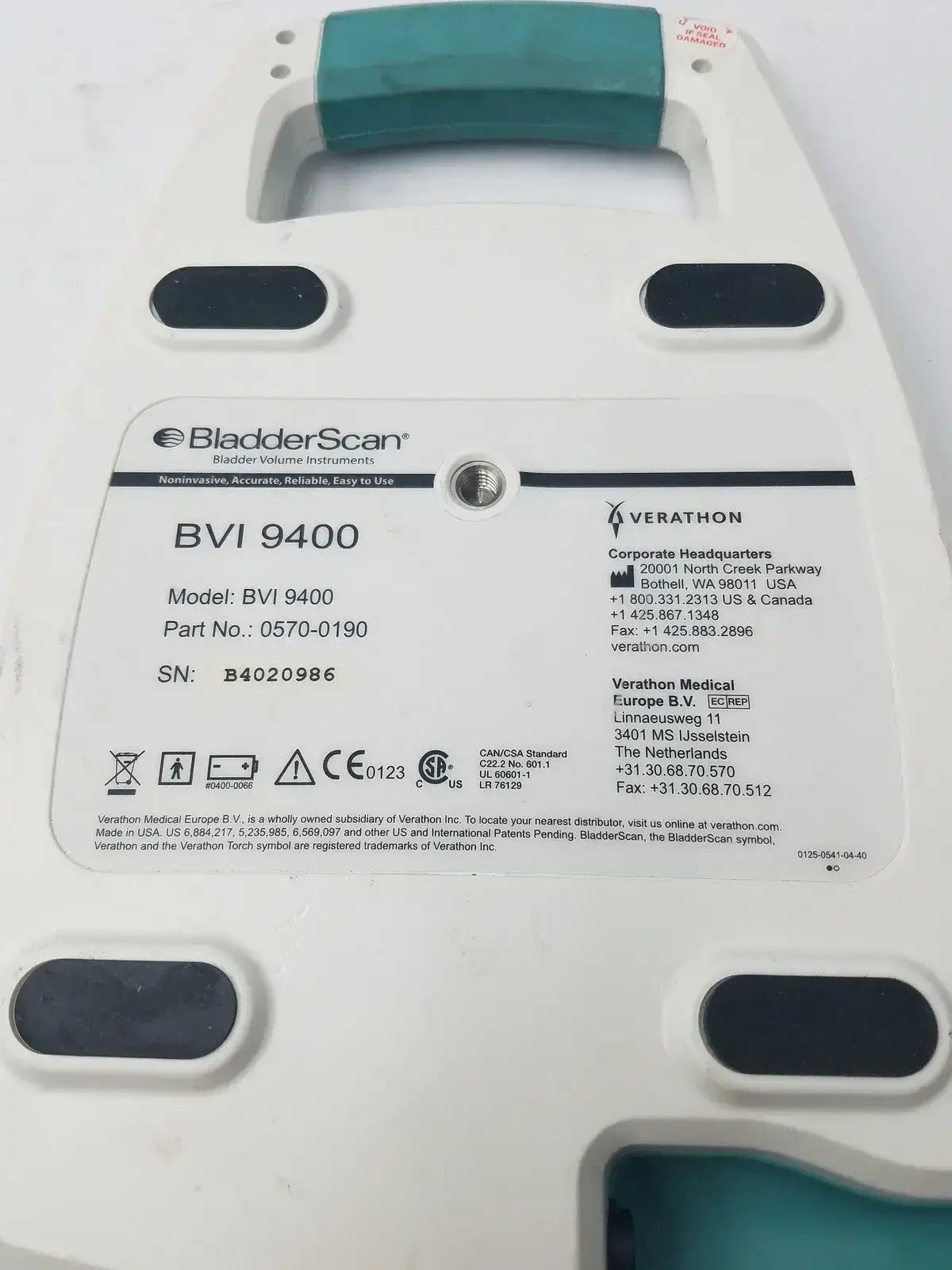 Verathon BladderScan BVI 9400 Bladder Volume Scanner 0570-0190 - Probe
