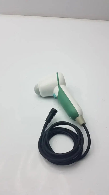 White and green handheld massage gun with black coiled cord for verathon bladderscan model 0570-351 with probe