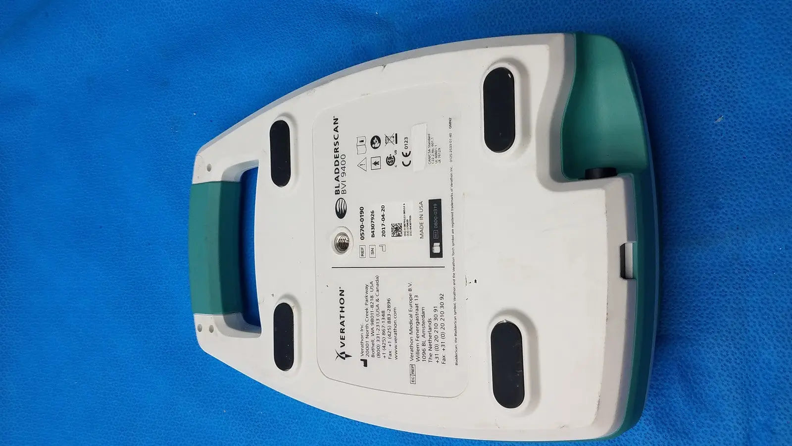 Verathon BVI 9400 Bladder Scanner SN B4010971 – Powers On Untested
