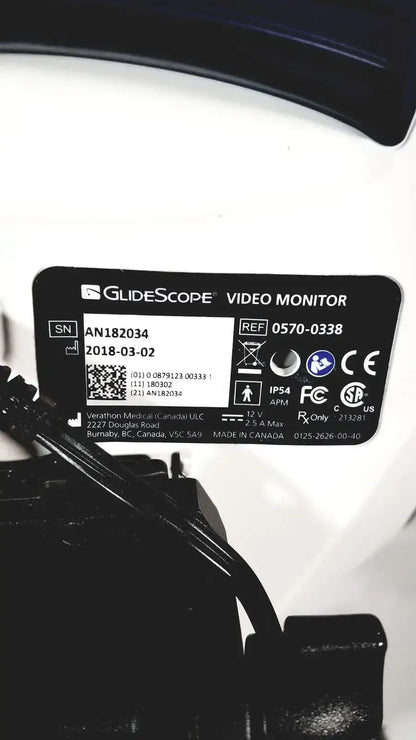 VERATHON Glidescope Cobalt AVL Monitor Video Laryngoscope Display