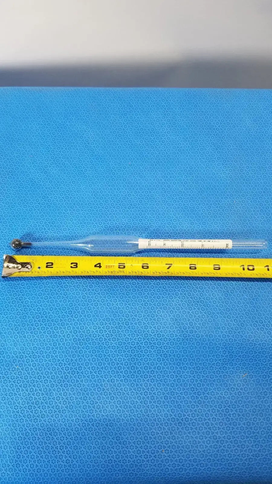 Vintage Brew and Mash Tester Glass Beer Hydrometer 60° Specific Gravity Scale - Laboratory
