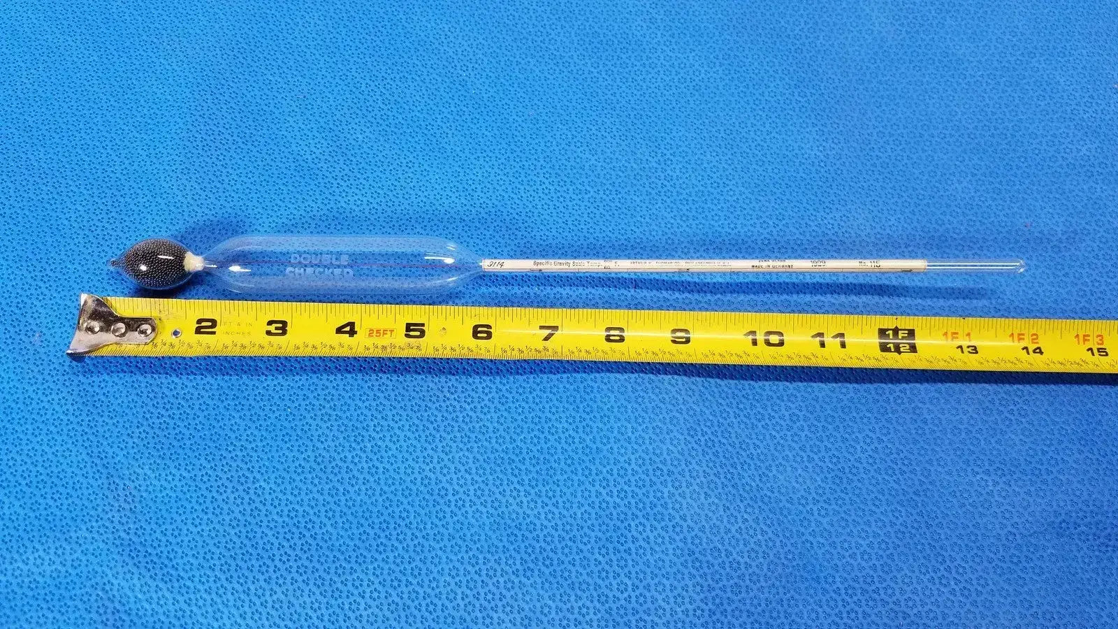 Vintage Brew and Mash Tester Glass Beer Hydrometer 600/60 Specific Gravity - Laboratory