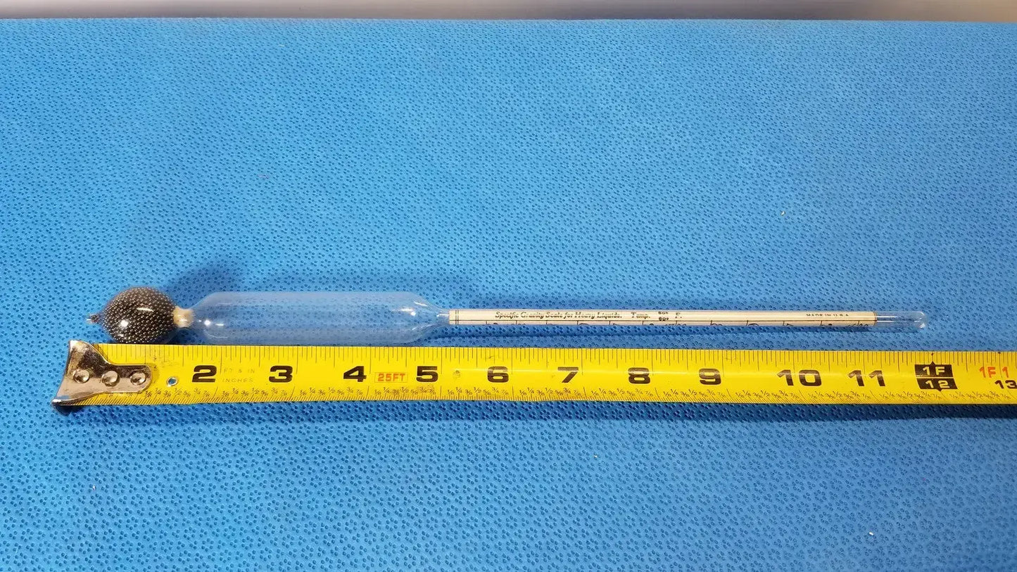 Vintage Long Floating Mash & Brew Tester Thermometer German Made Lab Tool - Laboratory