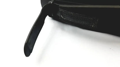 Black leather strap with textured velcro patch and curved end for vintage polaroid spectra 2 system instant film camera
