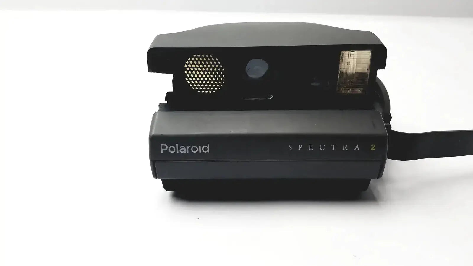 Black polaroid spectra 2 instant film camera with matte finish and built-in flash vintage untested model
