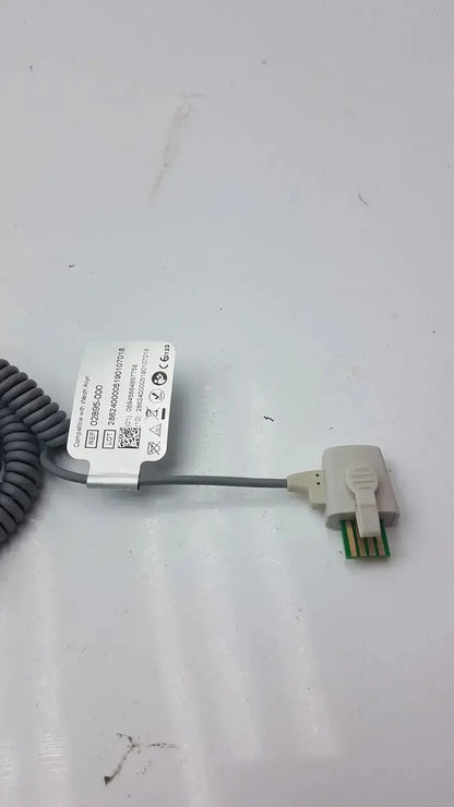 Welch Allyn 02895-000 oral temperature probe with gray coiled cable white connector and green circuit board