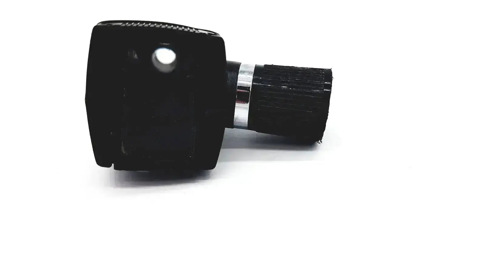 Welch allyn 25020 black plastic otoscope ophthalmoscope head with textured grip and silver metallic ring