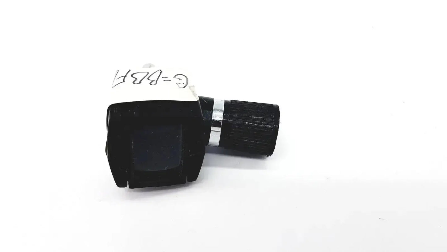 Black plastic otoscope ophthalmoscope head with silver metallic band and handwritten label for welch allyn 25020 model