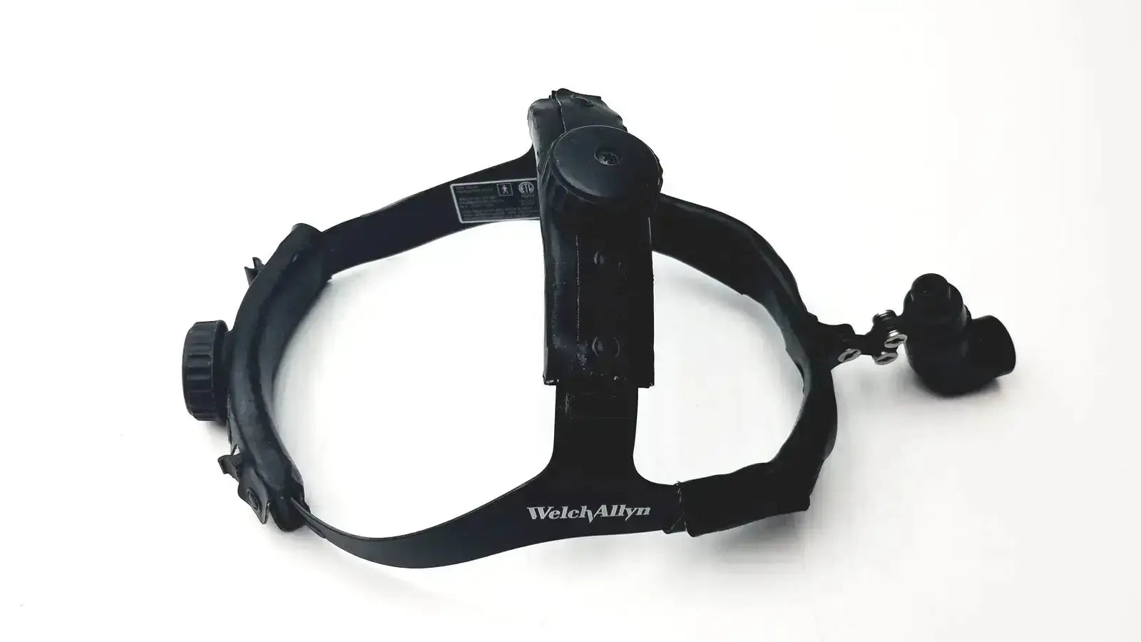 Black welch allyn surgical headlight assy with adjustable straps and dual led light sources for medical use