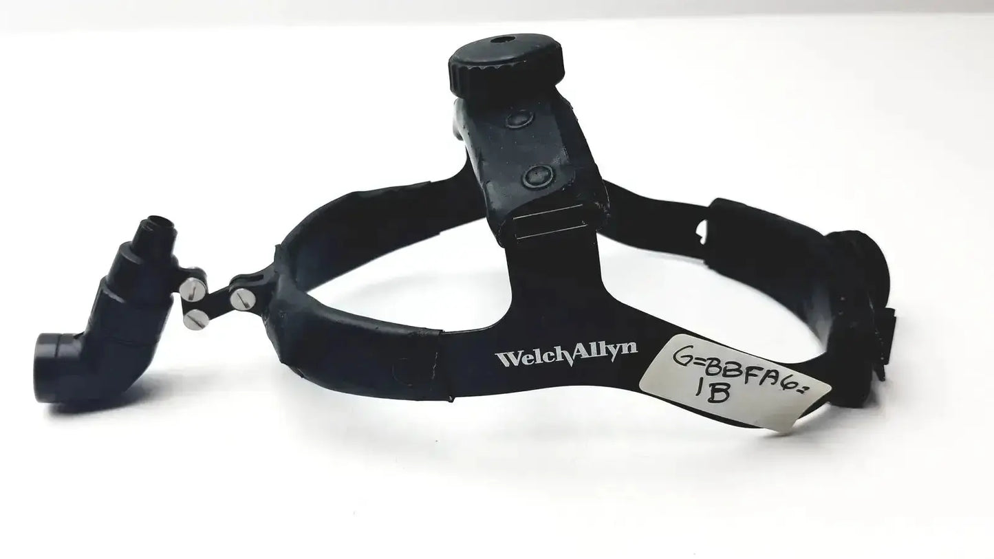 Black welch allyn 49540 surgical headlight assy with adjustable arm and ergonomic head strap for medical use
