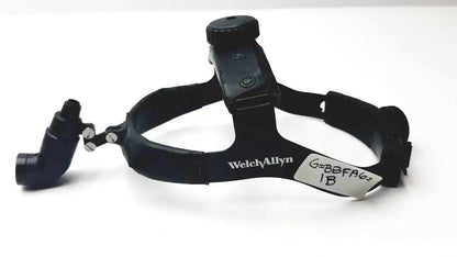 Black welch allyn 49540 surgical headlight assy with adjustable arm and ergonomic head strap for medical use
