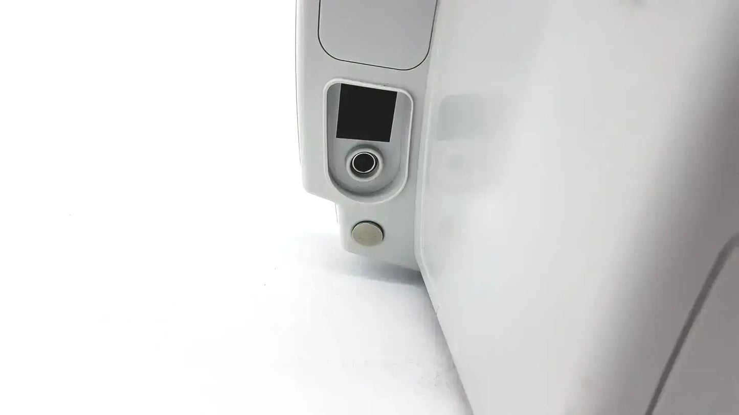 White plastic welch allyn 53000 series vital signs monitor with small black screen and circular port untested