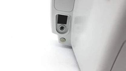 White plastic welch allyn 53000 series vital signs monitor with small black screen and circular port untested