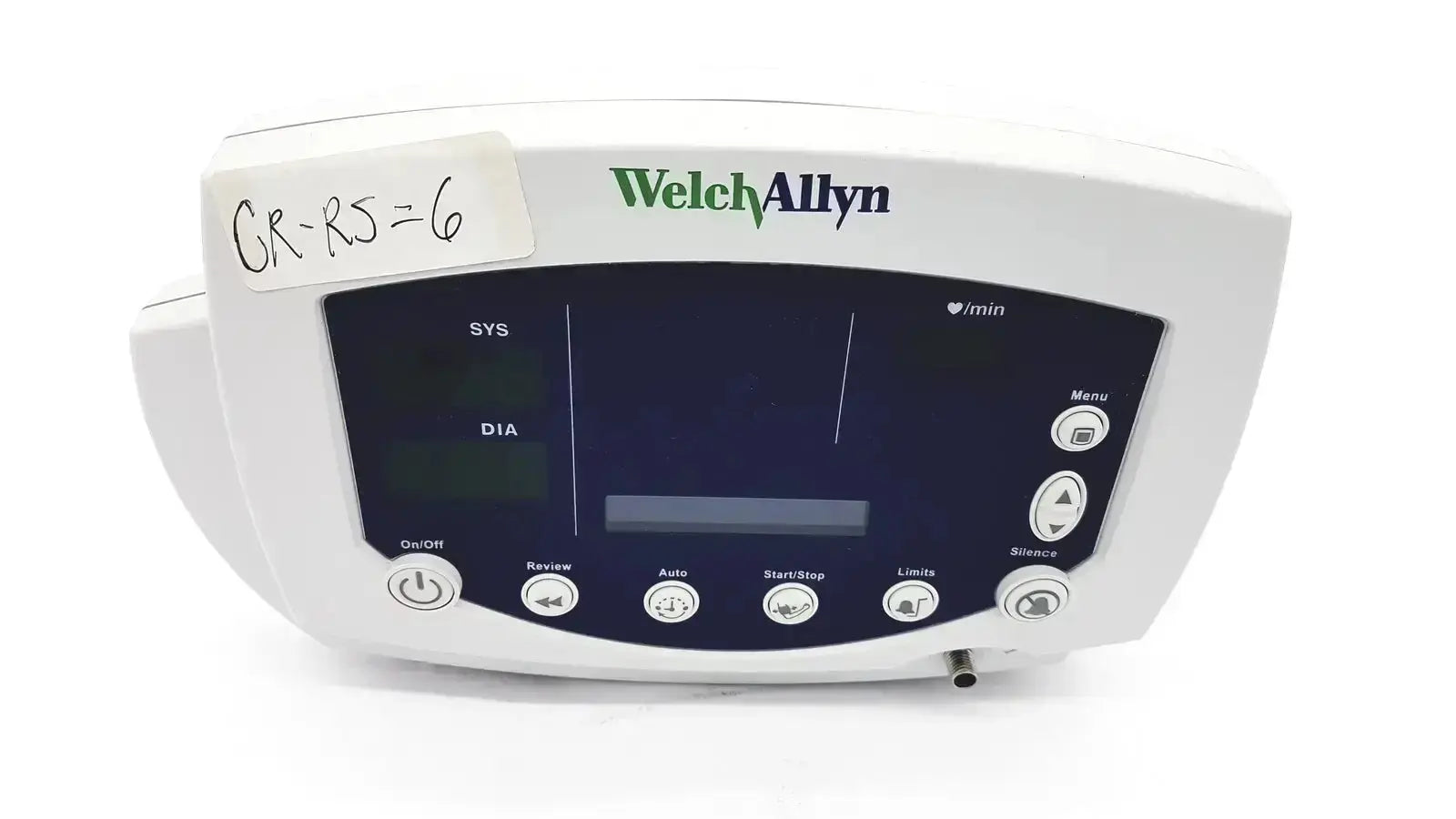 Welch Allyn 53000 Series vital signs monitor with white casing and dark blue display screen for vital signs tracking