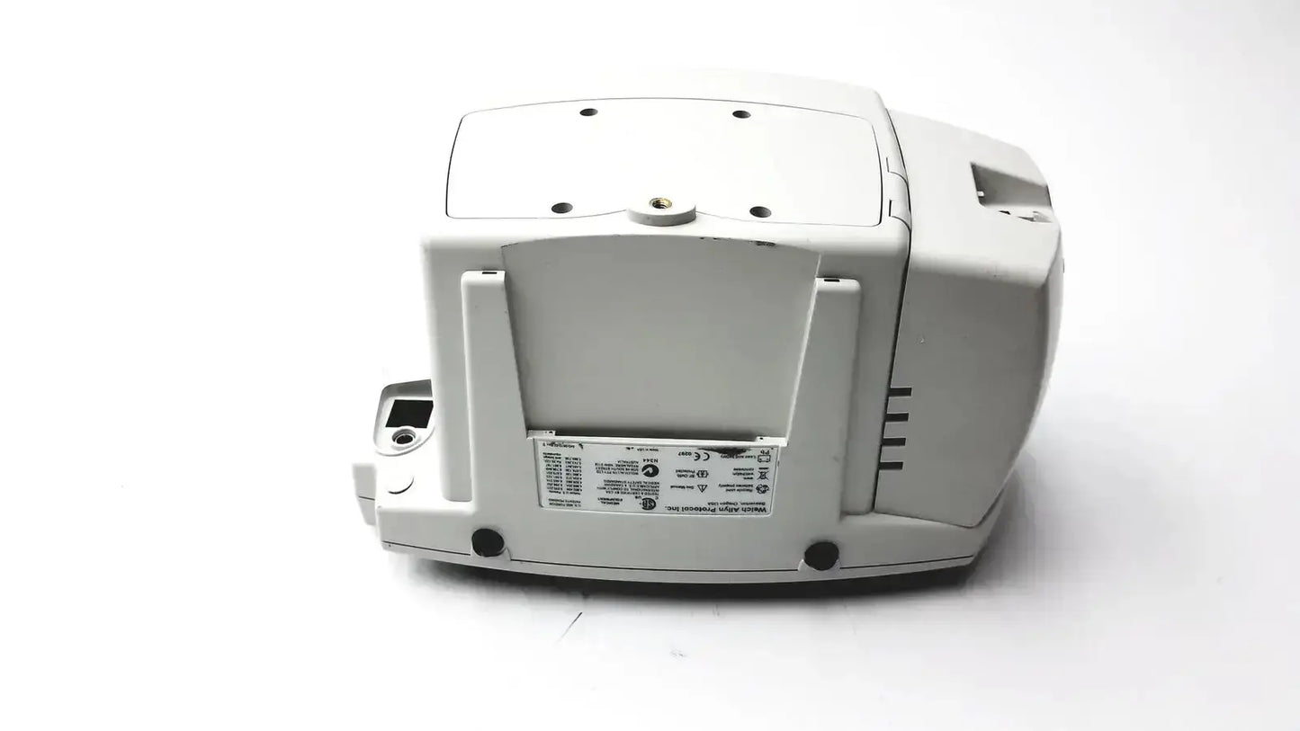 White plastic welch allyn 530t0 patient monitor with rectangular screen and side ventilation slits for medical use
