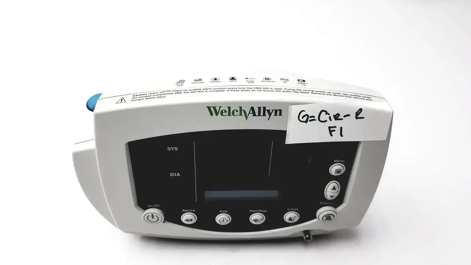 White welch allyn 530t0 patient monitor with digital display and multiple control buttons for vital sign tracking