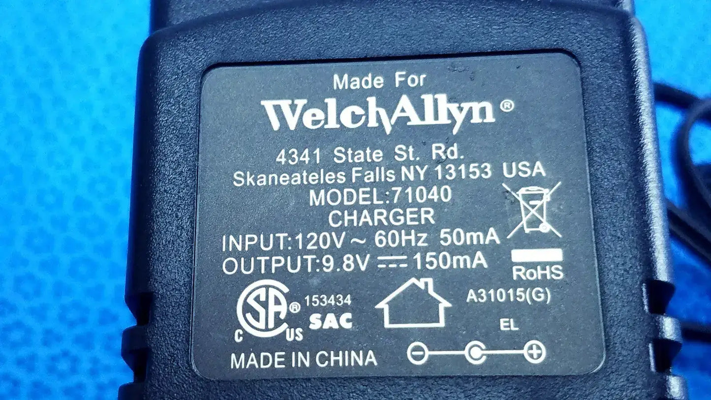Welch Allyn 71040 Transformer Adapter Charger Power Supply 120V - 60Hz 50mA