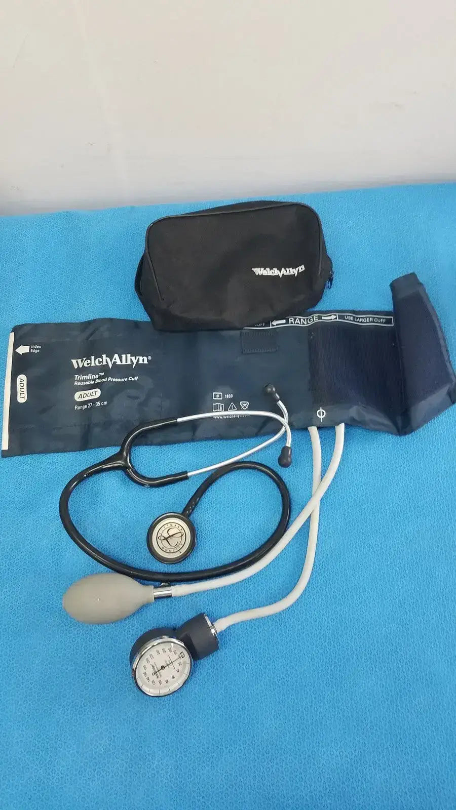 Welch Allyn Adult Blood Pressure Cuff Sphygmomanometer Littmann Stethoscope Kit - Vital Signs Measurement
