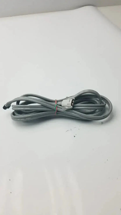Gray welch allyn blood pressure hose with locking connector, double-tube design, white connector, and black end cap