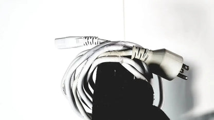Coiled white power cord with two-prong plug and textured grip for welch allyn connex vital signs monitor 6000 series wireless