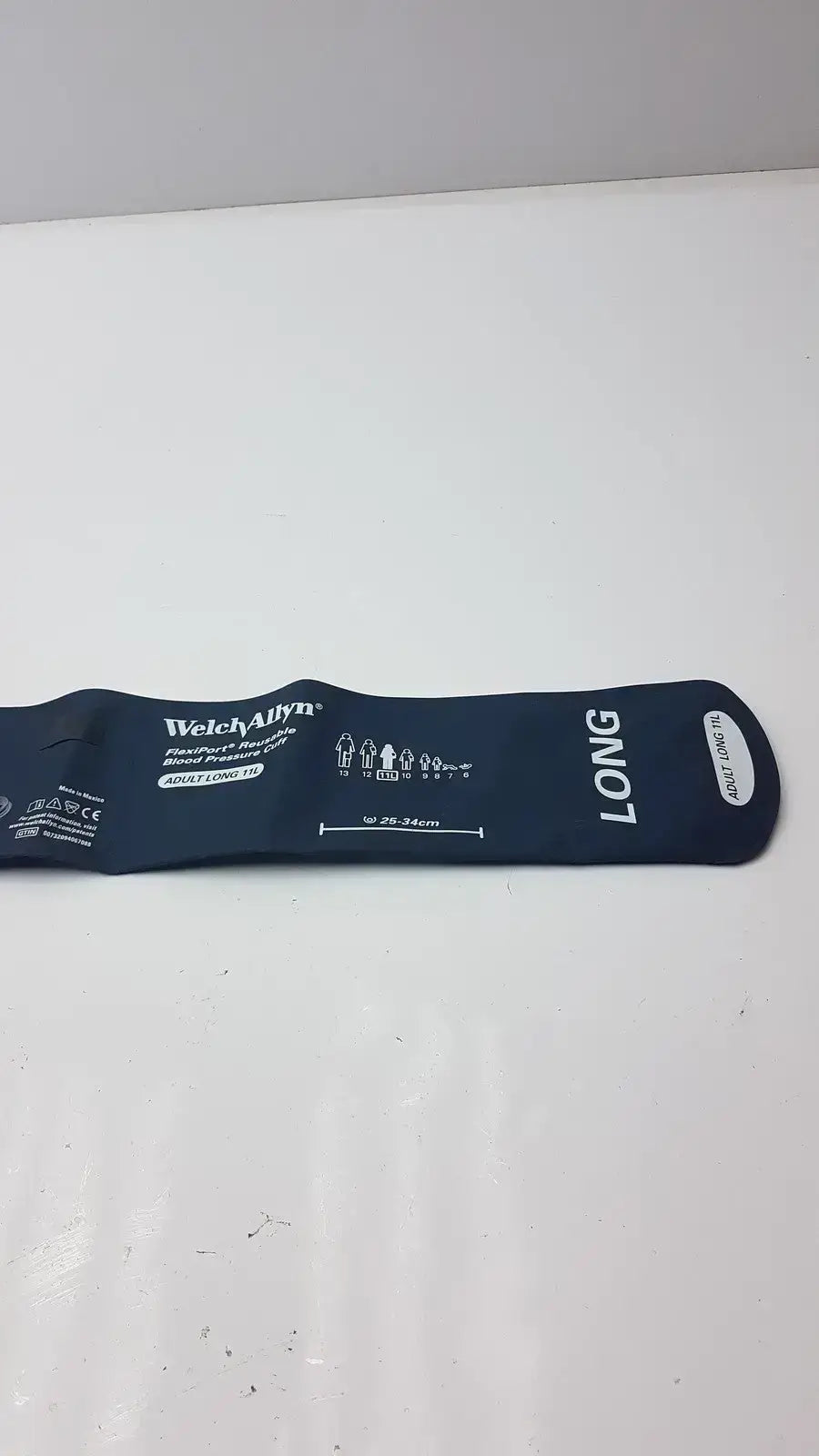 Dark blue welch allyn flexiport adult long 11l reusable blood pressure cuff designed for adult use