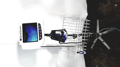 Welch allyn glidescope cobalt avl video laryngoscope with blue screen and black buttons on adjustable stand and cart