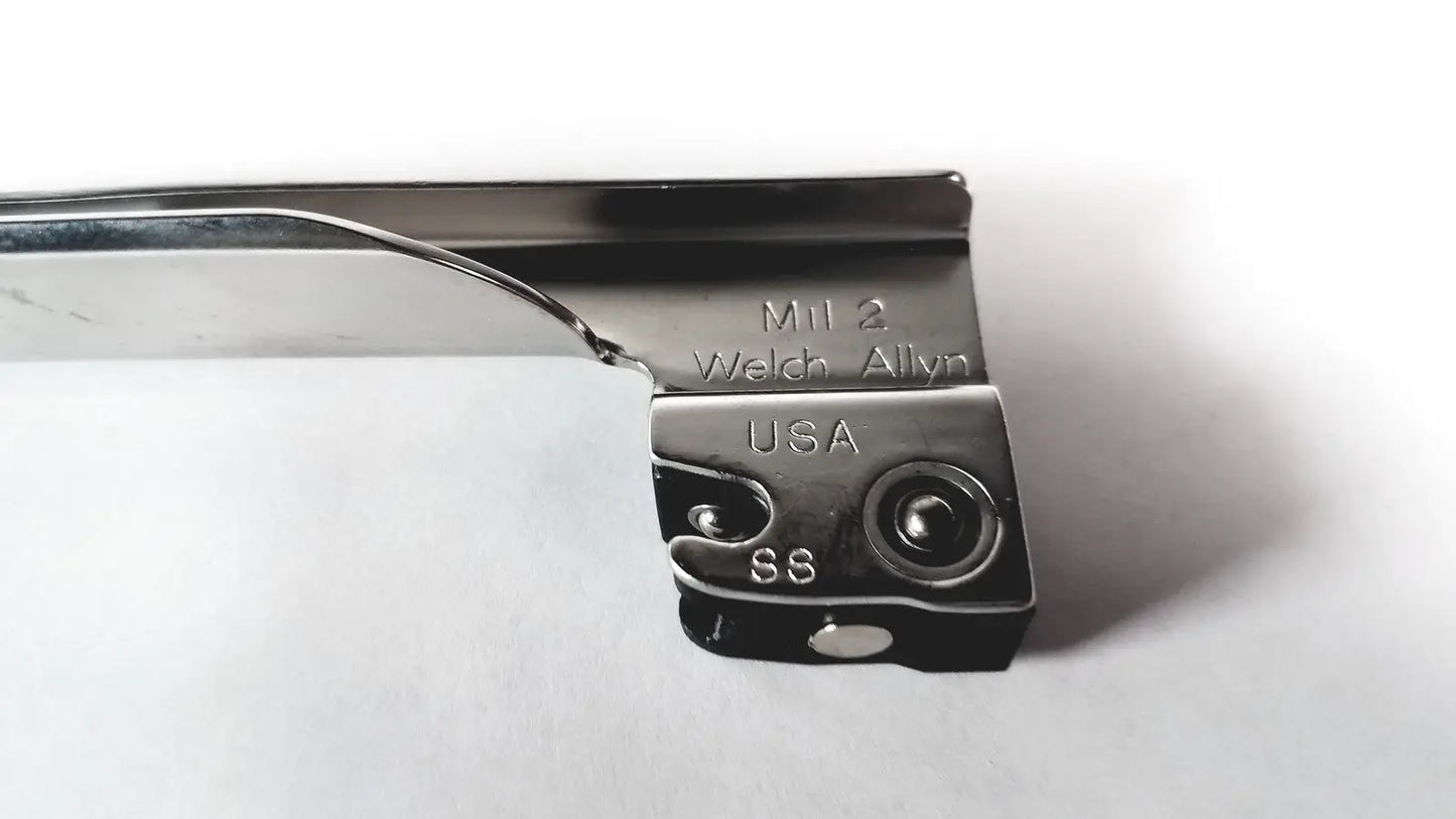 Welch Allyn Miller 2 Fiber Optic Laryngoscope Blade SS USA