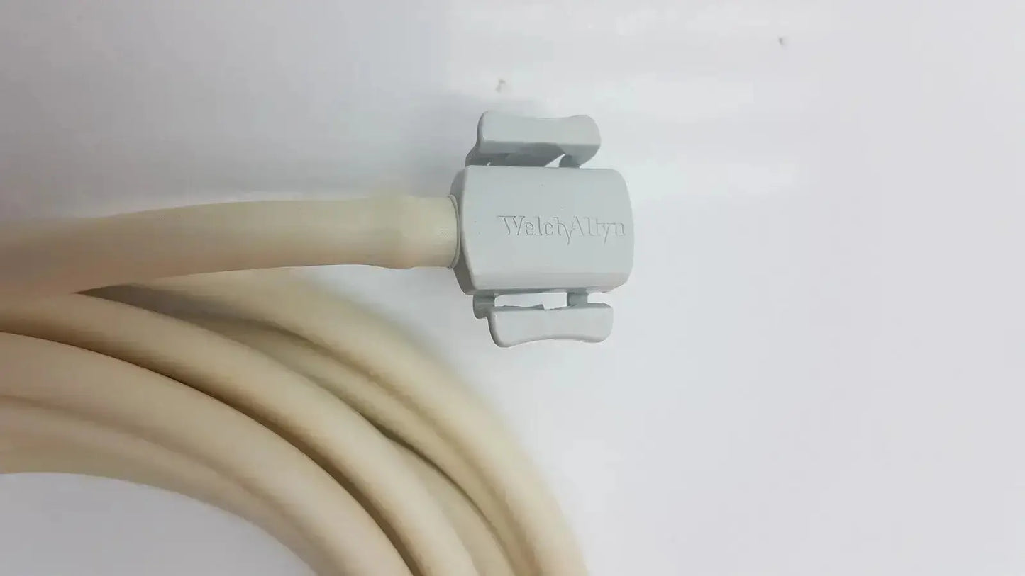 Beige patient monitor cable with gray plastic connector engraved with walabot for Welch Allyn NBP patient monitor