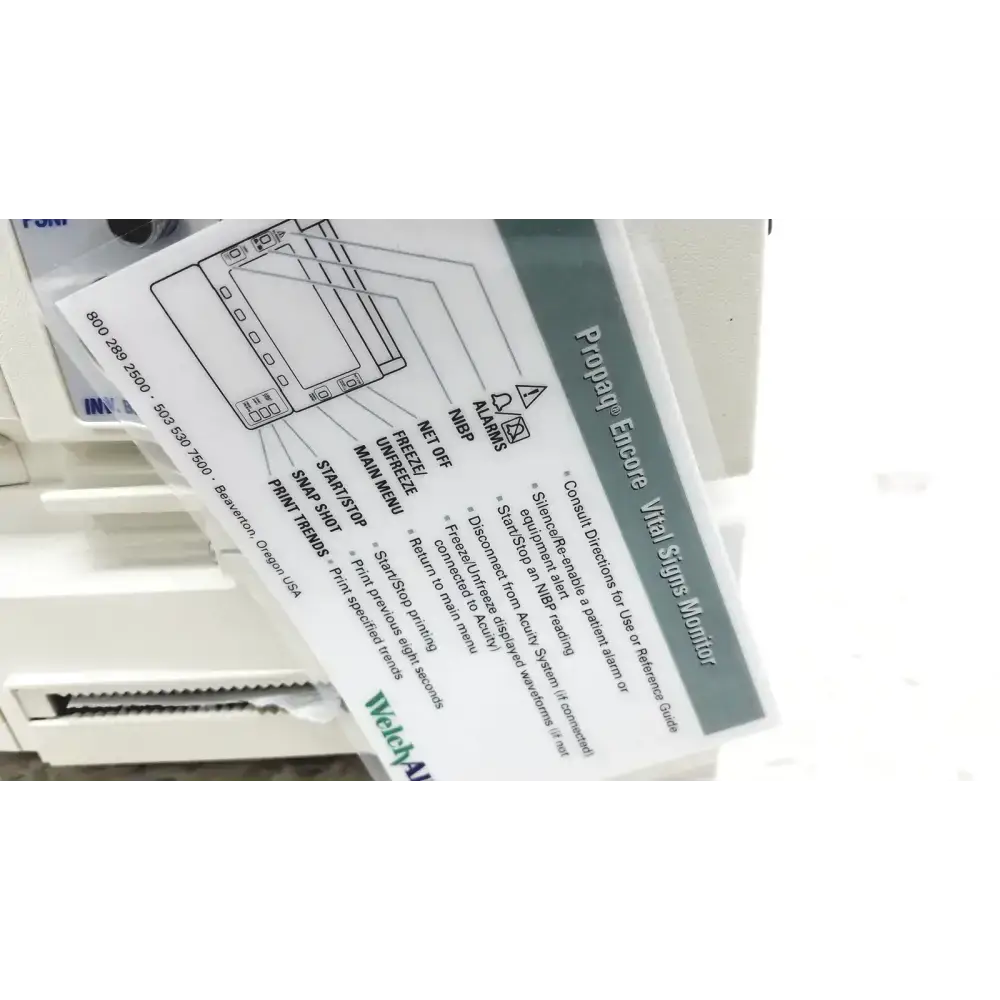 Welch Allyn PROPAQ Encore 206 EL EMPSC Vital Signs Patient Monitor Kit