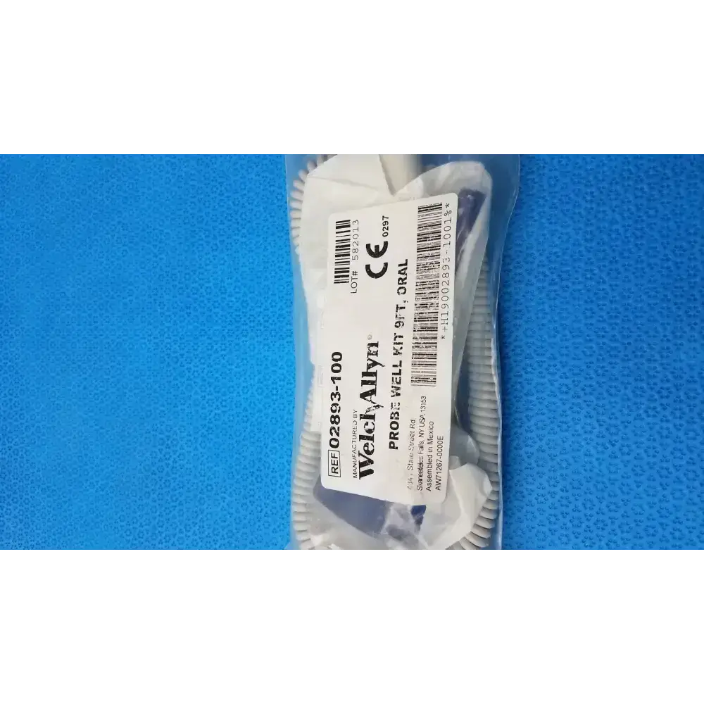 Welch Allyn Rectal Temperature Probe & Well Kit – 9 ft Cable REF [02893-100]