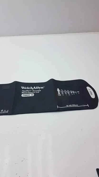 Black Welch Allyn FlexiPort reusable blood pressure cuff model thigh 13 measures 40-55cm for medical use