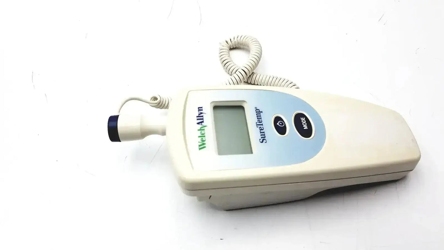Beige and light blue welch allyn suretemp 678 digital thermometer with coiled cord for buy used medical equipment