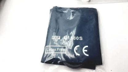 Dark blue latex-free blood pressure cuff in clear packaging for welch allyn vital signs patient monitor accessories