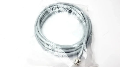 Gray coiled cable with metallic connector in clear plastic packaging for welch allyn vital signs patient monitor accessories