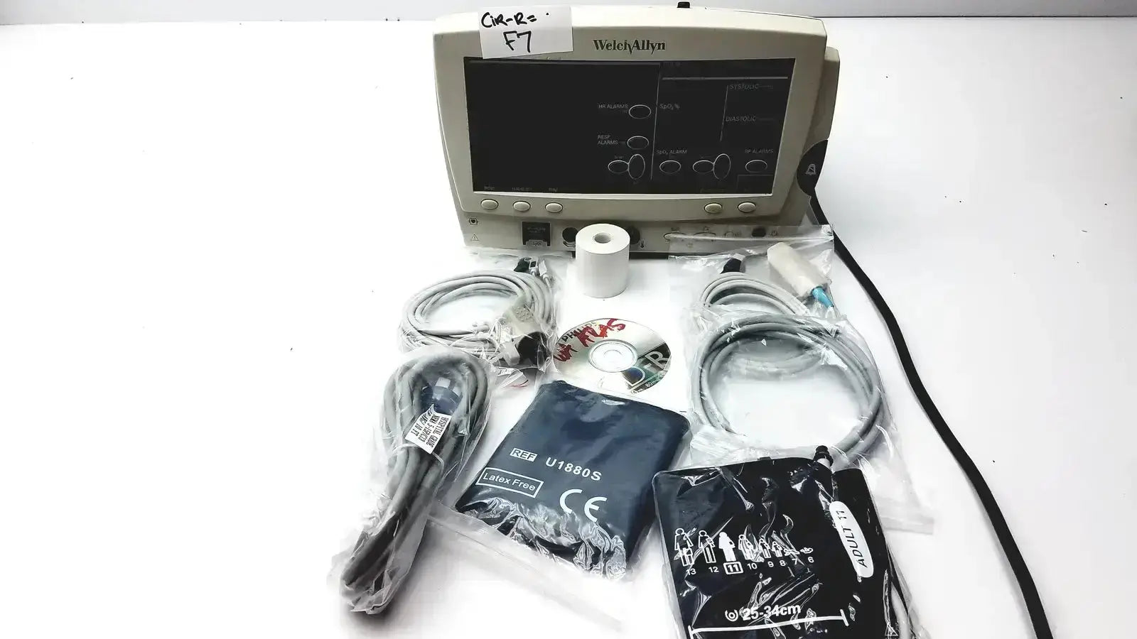 Beige welch allyn vital signs patient monitor with bundled medical accessories for accurate patient care