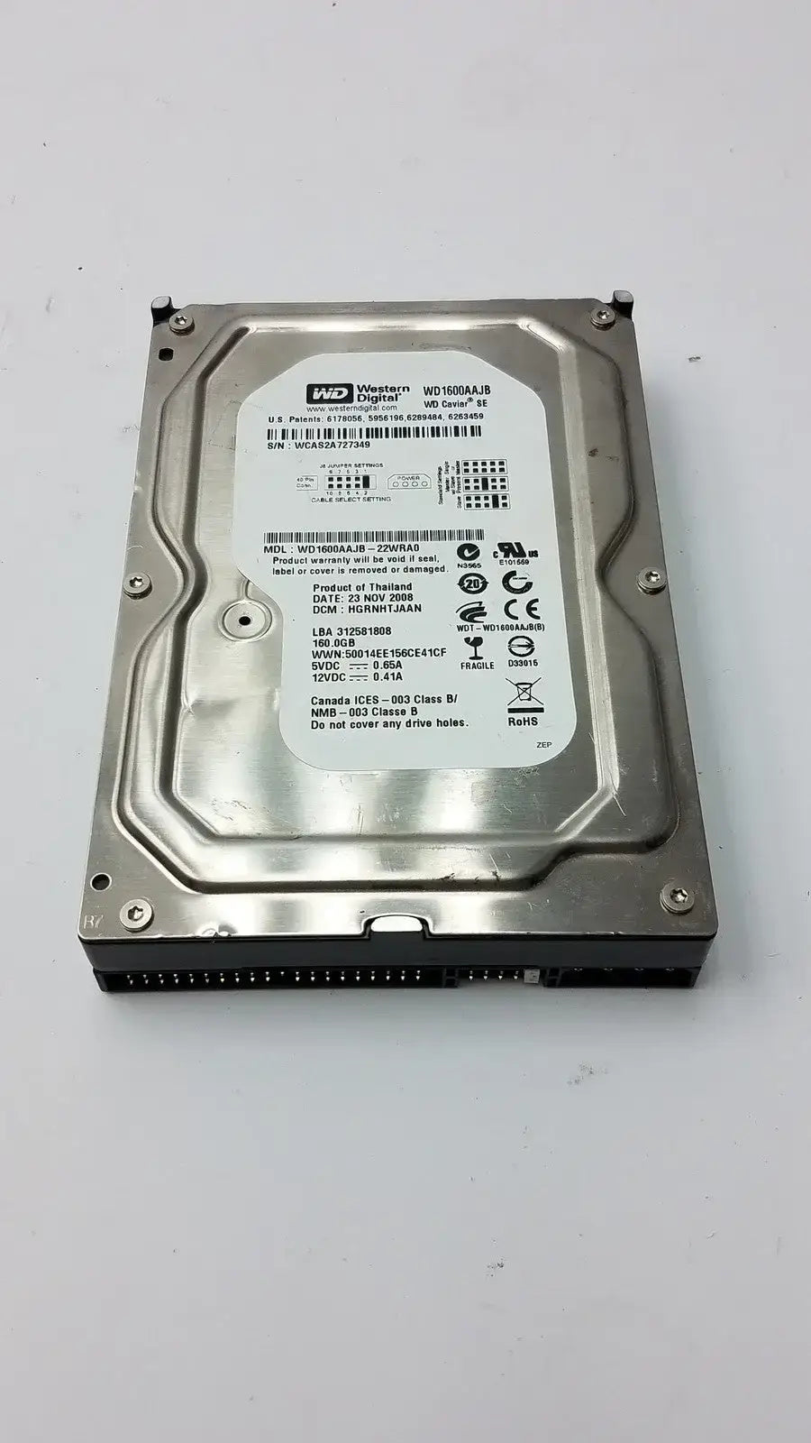Western Digital WD1600AAJB 160GB PATA / Ultra ATA100 Hard Drive – 3.5’’ HDD - Internal