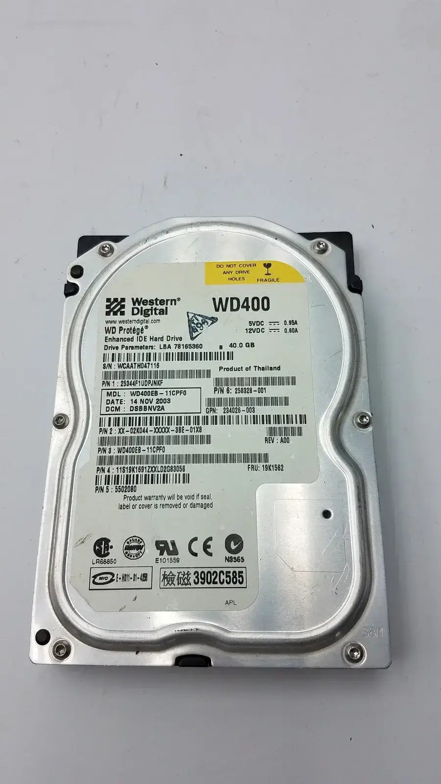 Western Digital WD400EB-00ENA0 40GB IDE Hard Drive – 3.5’’ Desktop HDD - Internal Disk