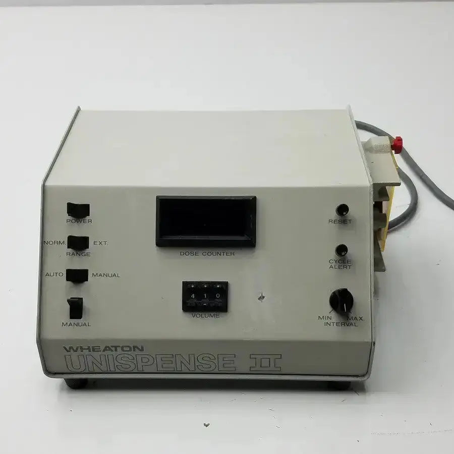 Beige wheaton unispense ii dose counter g-bbdd4-14u with black control knobs and digital display cat no 374300