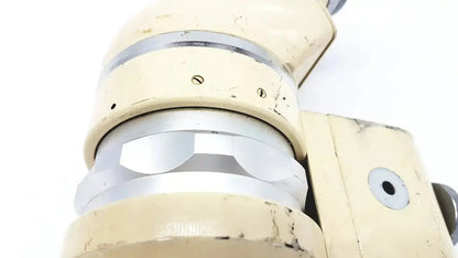 Beige and silver wild heerbrugg m5-26436 microscope showing mechanical features with visible casing wear