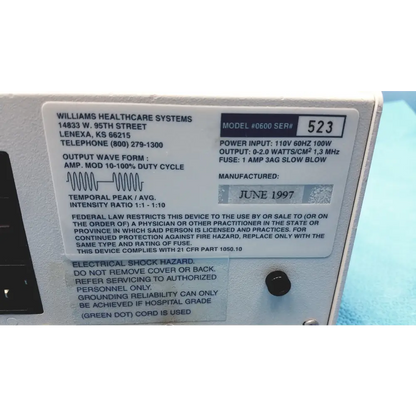 Williams Intertron 600 Physiotherapy Machine - machine