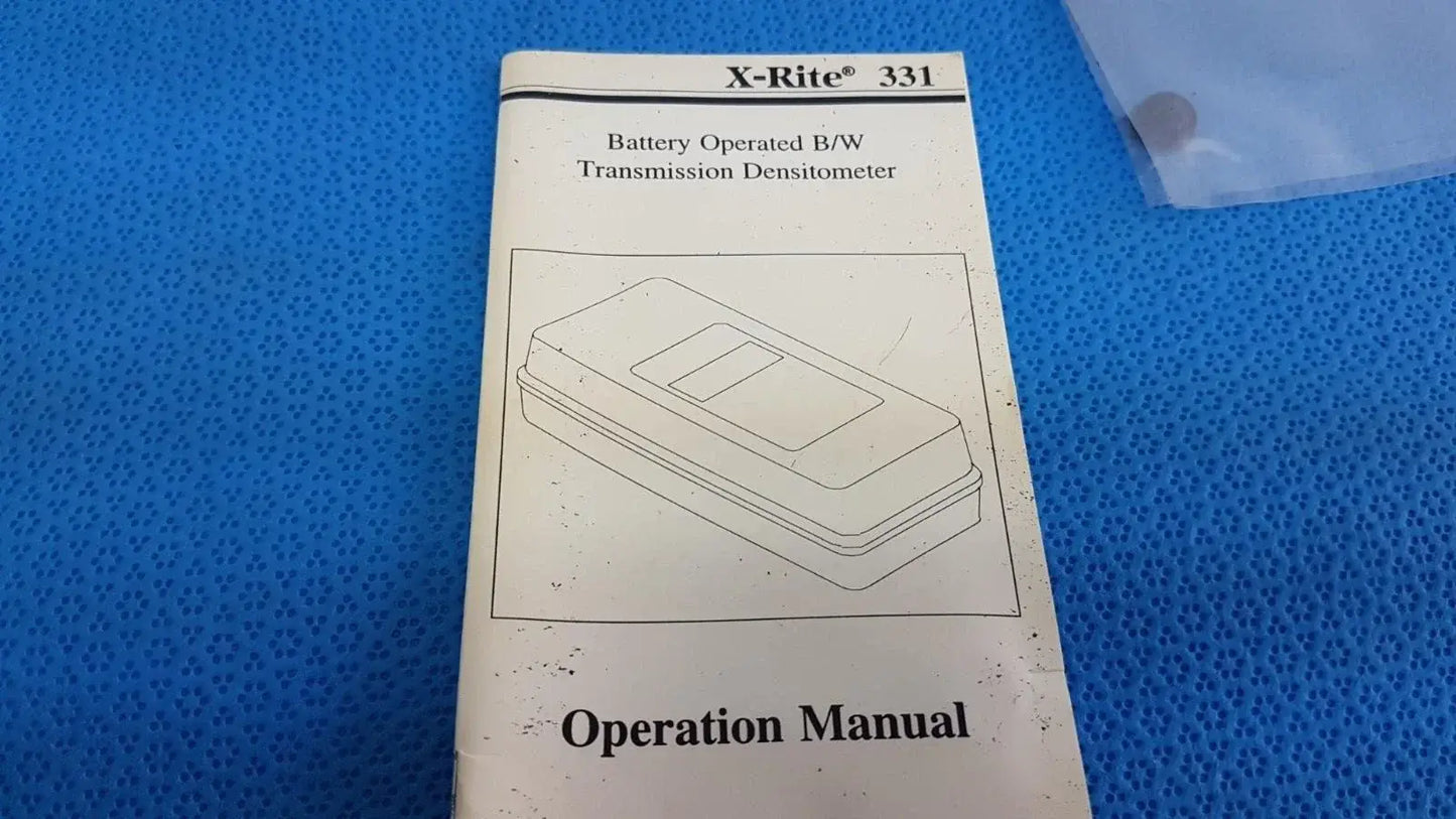 X-rite 331 battery operated black and white transmission densitometer operation manual for medical equipment use