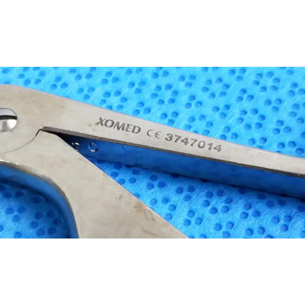 Xomed Curved Left Stainless Steel Surgical Scissors