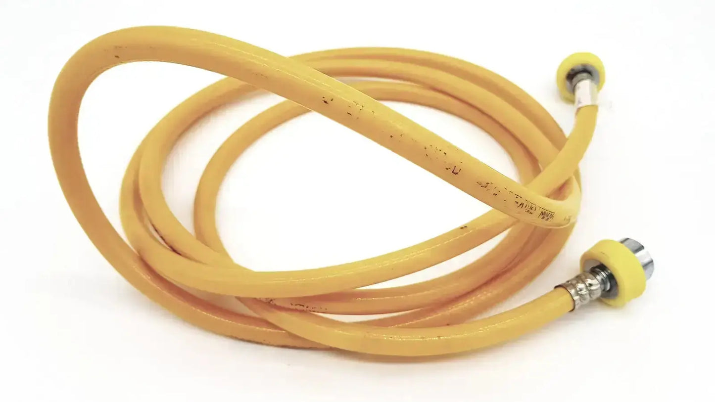 Yellow hose air print lot 08-12 featuring a durable yellow rubber gas hose with metallic connectors for industrial use