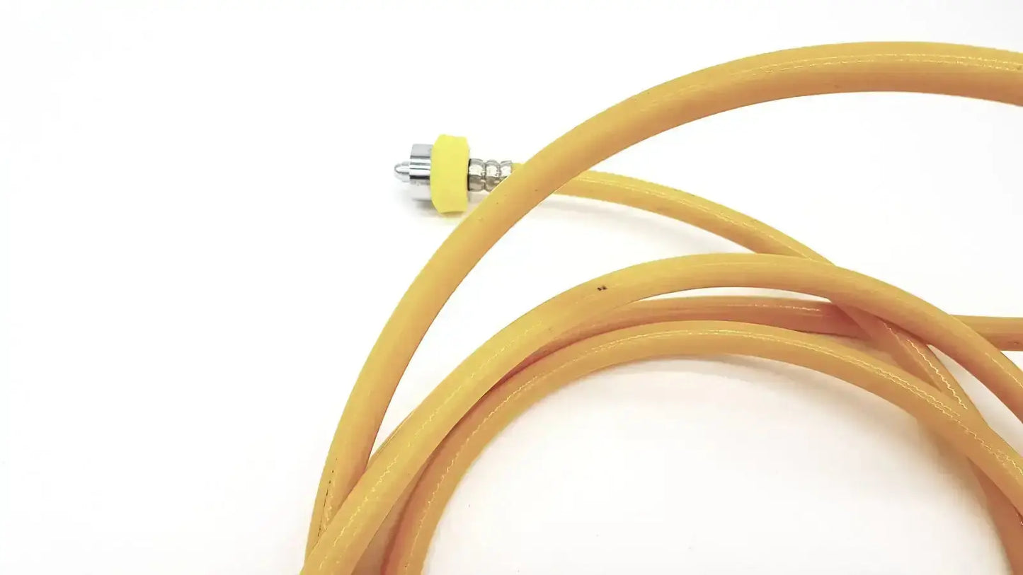 Yellow silicone-coated hose air with metallic threaded connector and yellow plastic cap from air print lot 08-12
