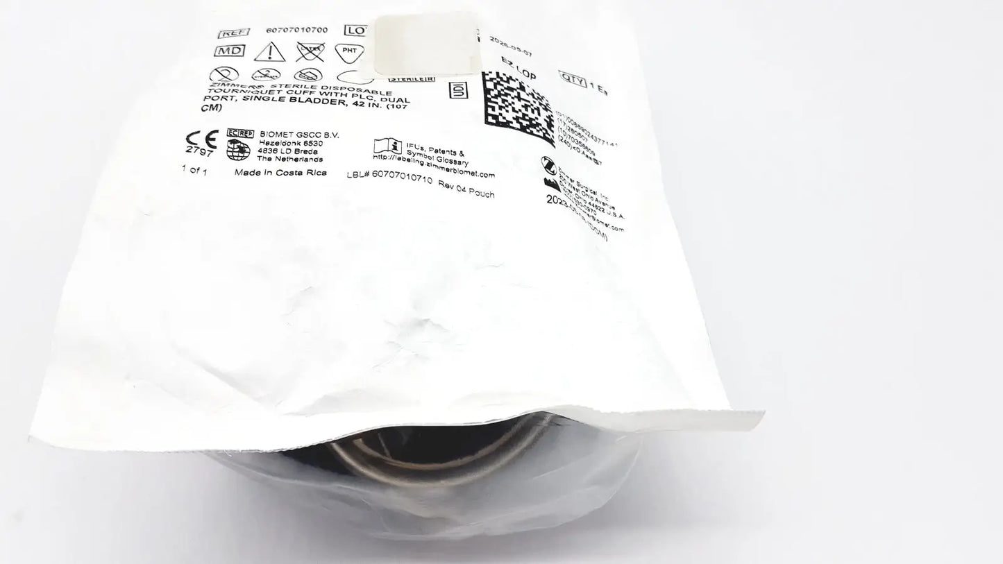 Zimmer 60707010700 Disposable Tourniquet Cuff Single Bladder 42in