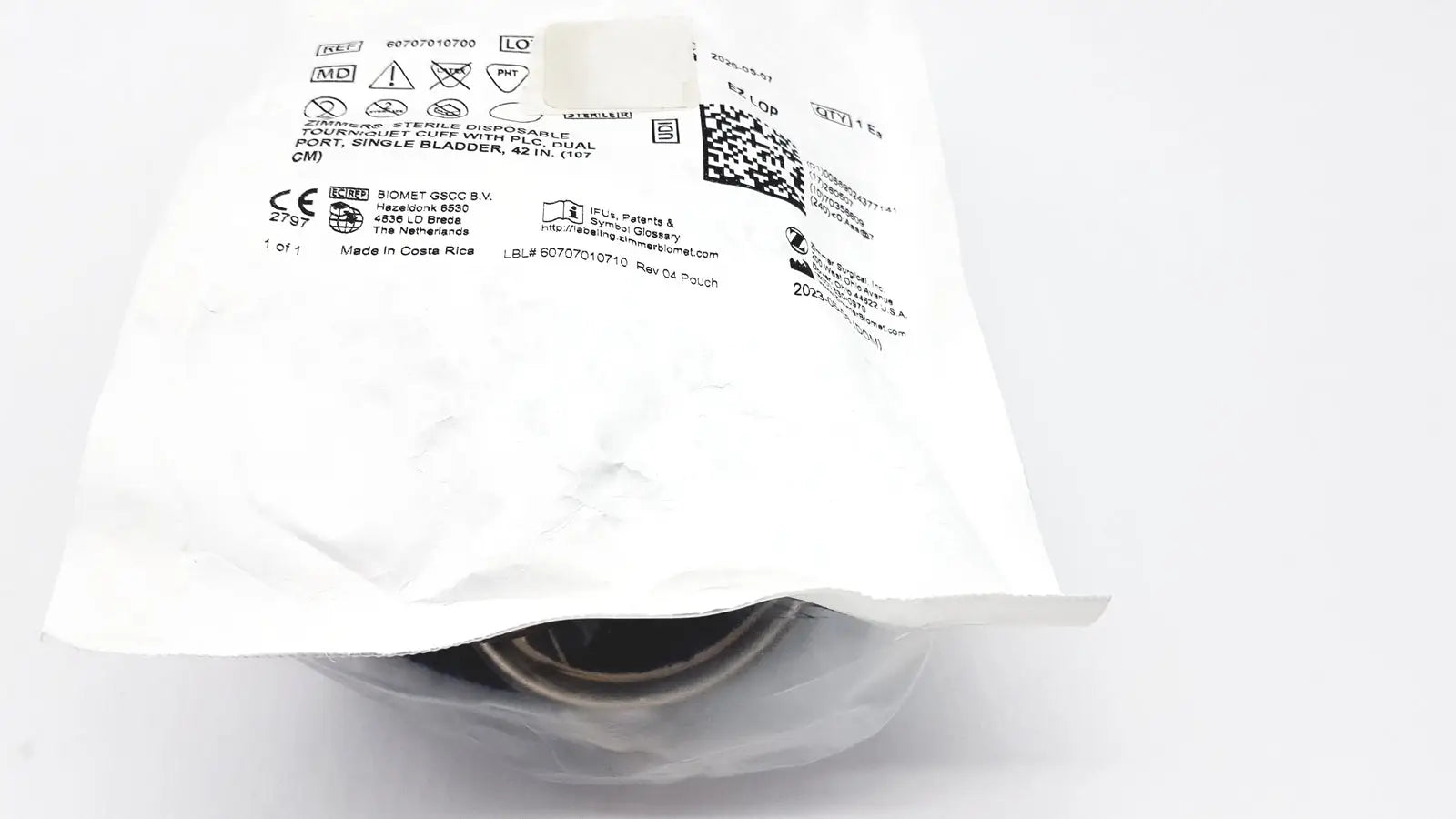Zimmer 60707010700 Disposable Tourniquet Cuff Single Bladder 42in