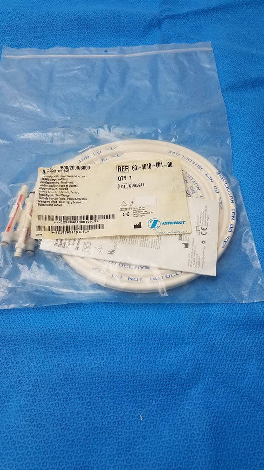 Zimmer ATS 2000 Pneumatic Dual Hose – Red Tourniquet Cuff Connector Used